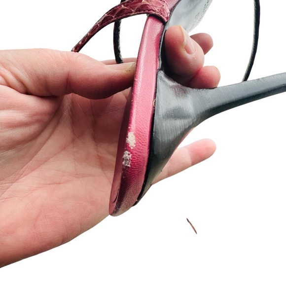 Gucci Authentic Snakeskin Leather Strappy Heels - Picture 13 of 14